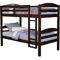 WE Furniture Twin / Twin Solid Wood Bunk Bed - Espresso
