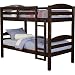 WE Furniture Twin / Twin Solid Wood Bunk Bed - Espresso