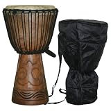 Matahari Professional African Djembe 19-20 Tall x 10-11 Head w/ FREE WATERPROOF BAG