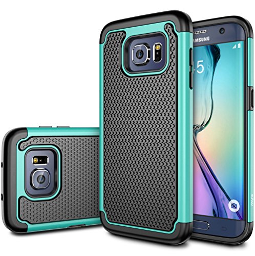 Galaxy S7 Edge Case, E LV Full Body Hybrid Armor Protection Defender Case Cover - Dual Layer Case Cover for Samsung Galaxy S7 Edge - [TEAL]