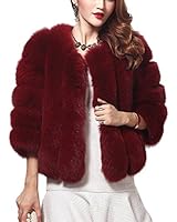 Aishang Womens Luxury Winter Fox Faux Fur Jacket Coat Parkas Outwear