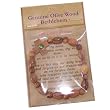 Elastic Olive wood religious bracelet with a stone **** packed as a gift with special Certificate of Authenticity and origin and a FREE Lord's Prayer gift card