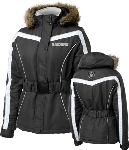 Oakland Raiders Women's Gameday Black Full-Zip Heavyweight Parka