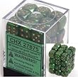 Chessex Velvet 12mm d6 Green w/silver Block 36 Dice