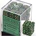Chessex Velvet 12mm d6 Green w/silver Block 36 Dice