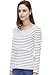 Bearsland Maternity Women Striped Long Sleeves Maternity Nursing Top,Black/White,Medium