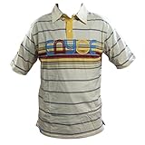 Enyce - Brand New Mens Enyce Striped Polo Shirt Cream