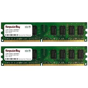 Komputerbay 4GB 2X 2GB DDR2 800MHz PC2-6300 PC2-6400 DDR2 800 (240 PIN) DIMM Desktop Memory