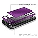 Vofolen Sliding Cover for iPhone 6S Plus iPhone 6 Plus Case Wallet Card Holder Dual Layer Protective Hard Shell Tough Bumper Armor Scratch-Proof Hybrid Cover for iPhone 6 Plus 6S Plus - Purple