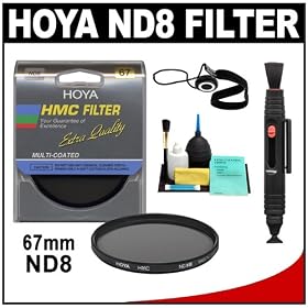 Hoya 67mm HMC ND8 Multi-Coated Neutral Density Filter + Accessory Kit for Canon, Nikon, Sony, Olympus & Pentax Lenses