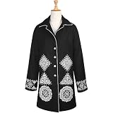 Embroidered Wool Long Jacket (Petite, Tall & Misses Sizes XS-3X)