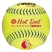 Worth UHD12SY Hot Dot USSSA Classic Plus Slowpitch Yellow PROTAC Softball, Dozen (12-Inch)