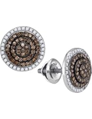 10KT White Gold 0.55 CTW-Diamond Micro-Pave Earring
