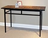 Tuscan Style Metal Sofa Console Table with Large Slate Top