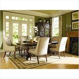 American Inspirations Oval Pedestal Dining Table Set in Mahogany