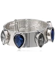 Kenneth Cole New York "Marquis Stone" Faceted Gem Hinged Bangle Bracelet, 8"