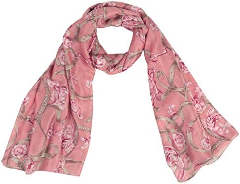 VintageGirls Unique Pattern Soft Cotton Vintage Peony Flower Print Infinity Scarves Wraps Pink