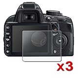 3 Pack Anti-glare Screen guard protector bundle For Nikon D3100