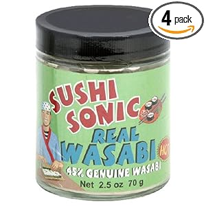 Great Eastern Sun Sushi Sonic Wasabi Powder, 2.5-Ounce Jar (Pack of 4) by Great Easte