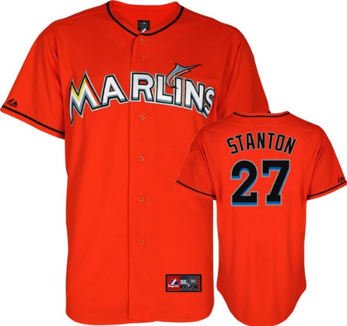 Mike Stanton Jersey: Miami Marlins #27 Alternate Firebrick Replica Jersey