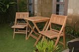 Anderson Teak Windsor Picnic Set w/ Square Folding Table and Folding Chairs