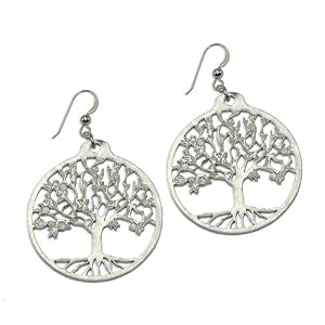 Tree of Life silver dipped earrings