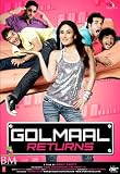 Golmaal Returns Movie Poster (11 x 17 Inches - 28cm x 44cm) (2008) Indian Style A -(Amrita Arora)(Leigh Barwell)(Robin Bhatt)(Ajay Devgan)(Vrajesh Hirjee)(Siddharth Jadhav)