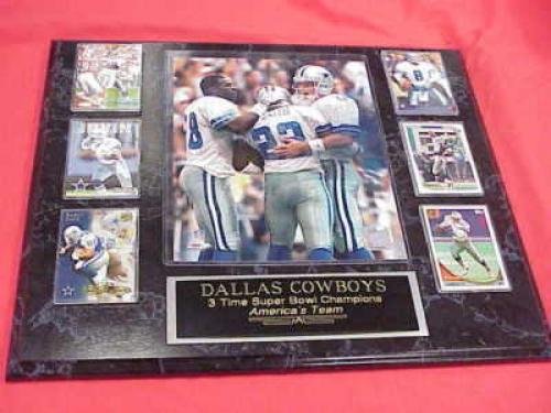 Troy Aikman Emmitt Smith Michael Irvin 6 Card Collector Plaque