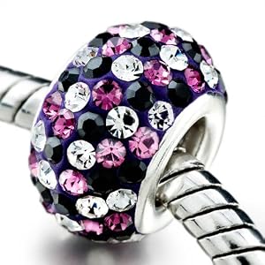 Maman Je T'aime - Pugster Bijoux Drops Femme Charms Violet Rose Noir Blanc Beaucoup Cristal Swarovski Charms Perles- GB_EH46