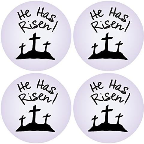 He Has Risen! Easter Stickers (63 1" Stickers in Purple and Black)