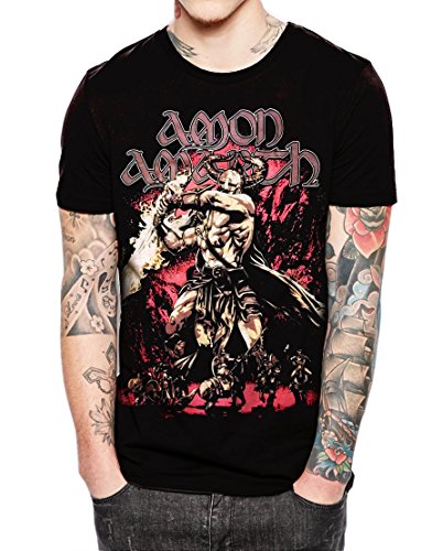 Amon Amarth SURTUR RISING Men Black T Shirt Sketched Graphic (X-Large Chest 23" / Length 31")