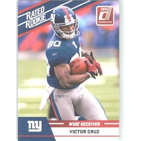 2010 Donruss Rated Rookies Football Card # 100 Victor Cruz - New York Giants (RC - Rookie Card) NFL Trading Card!