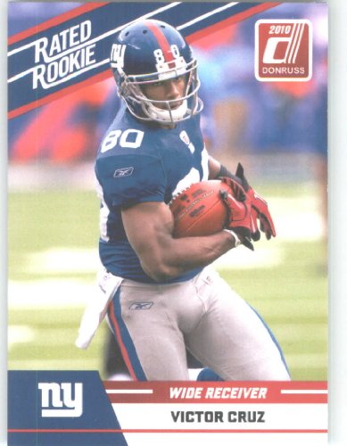 2010 Donruss Rated Rookies Football Card # 100 Victor Cruz - New York Giants (RC - Rookie Card) NFL Trading Card in Screwdown Case !
