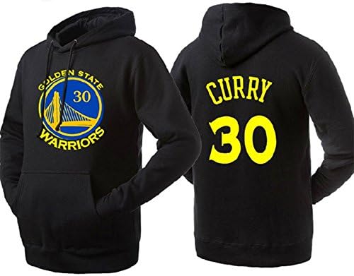 Stephen Curry Pullover Hoodie Cotton Sweatshirt Curry Jersey (Black, XL)