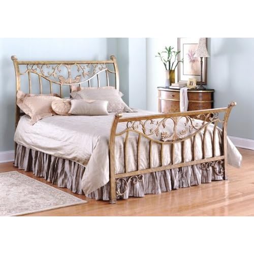Amadeus Wrought Iron Gold Sleigh Bed