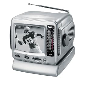 Coby CX-TV1 5" Black-and-White TV with AM/FM Tuner