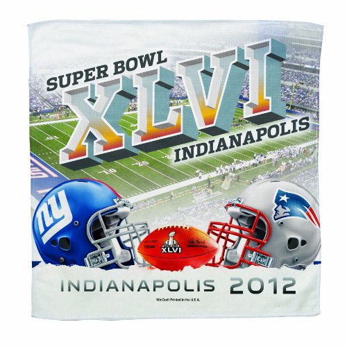 NFL New England Patriots vs New York Giants 2011 Super Bowl XLVI 16-by-16 Microfiber Towel