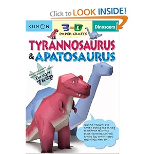 Dinosaurs Tyrannosaurus & Apatosaurus (Kumon 3-D Paper Craft Workbooks)