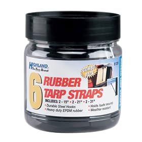 Highland 91339 Black EPDM Rubber Tarp Strap