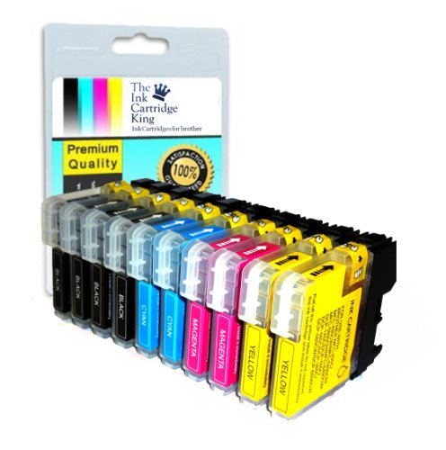 10 compatible ink cartridges for Brother printers DCP-145C, DCP-165C, LC1100, LC980