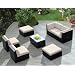 Genuine Ohana Outdoor Patio Wicker Furniture 7pc All Weather Gorgeous Couch Set with BEIGE CUSHION