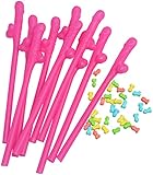 Pink Penis Sipping Straws & Teeny Weenie Penis Candy & Bonus Party Punch Recipe~Fun Party Set
