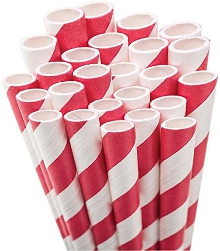 Paisley Colors Red Paper Drinking Straws - Made in the U.S.A