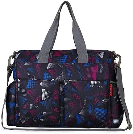 Baby Changing Diaper Nappy Mummy Bag Bottle Holder Tote Bag (Dark blue and red)