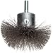 Weiler Circular Flared Wire End Brush, Round Shank, Stainless Steel 302, Crimped Wire