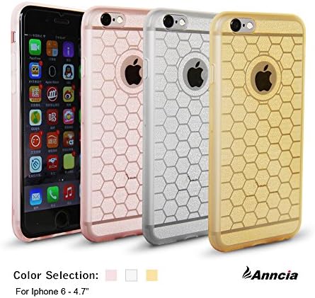iPhone 6/6S 4.7 Inch, Anncia (TM) 3 Pack Deluxe Slim Case with Clear shock absorption Back Cover for iPhone 6 / 6S 4.7" Gold + Pink + White (4.7"S Glod-Pink-White)