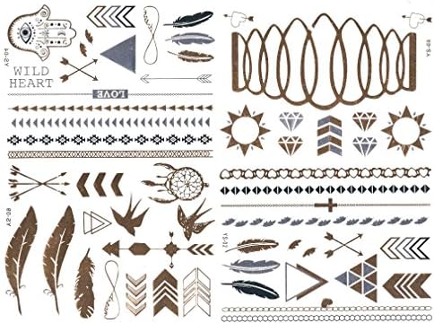 Shiny Temporary Metallic Flash Tattoos (4 Sheets) (Catching Dreams)