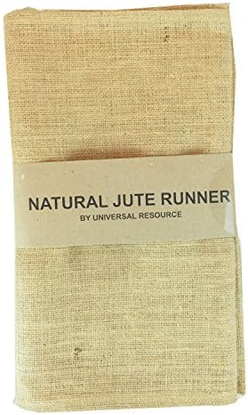 Universal Fabric Jute Table Runner/Fold and Sew Edge, 14 by 72-Inch, Natural