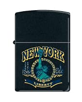 Zippo "New York Statue of Liberty-World Trade Center Towers" Black Matte Lighter, 2367