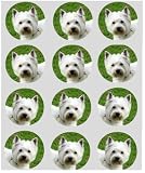 12 Dog Westie rice paper fairy / cup cake 40mm toppers pre cut decoration